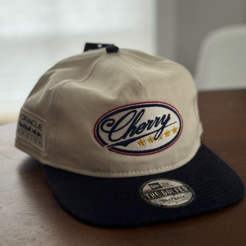 Cherry LA Red Bull Racing x New Era 5 Panel Hat (Natural)